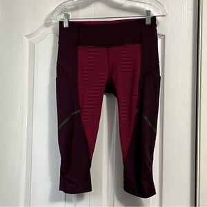 LULULEMON burgundy and pink high waisted leggings women’s size 6